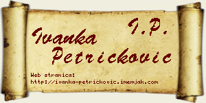 Ivanka Petričković vizit kartica